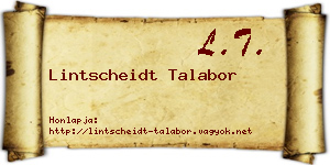 Lintscheidt Talabor névjegykártya